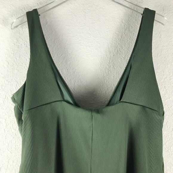 NWT H&M Ribbed High Leg Padded One Piece Swimsuit Bathing Suit Green Size XL - Picture 4 of 8